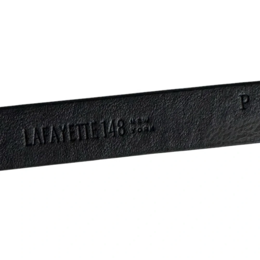Lafayette 148 Genuine Leather Skinny Bow Belt Black